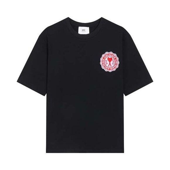 Ami Alexandre Mattiussi France Patch Logo Black Tee Shirt - Picture 1 of 10